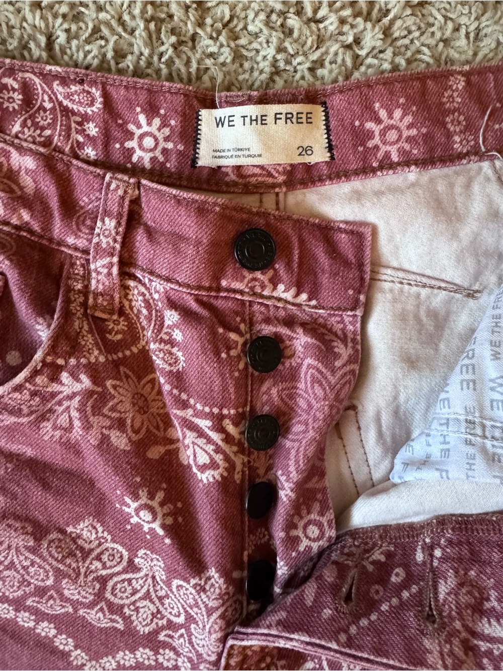 FP We The Free Good Luck Printed Barrel Jeans - Bandana Block (color) - Picture 3 of 7